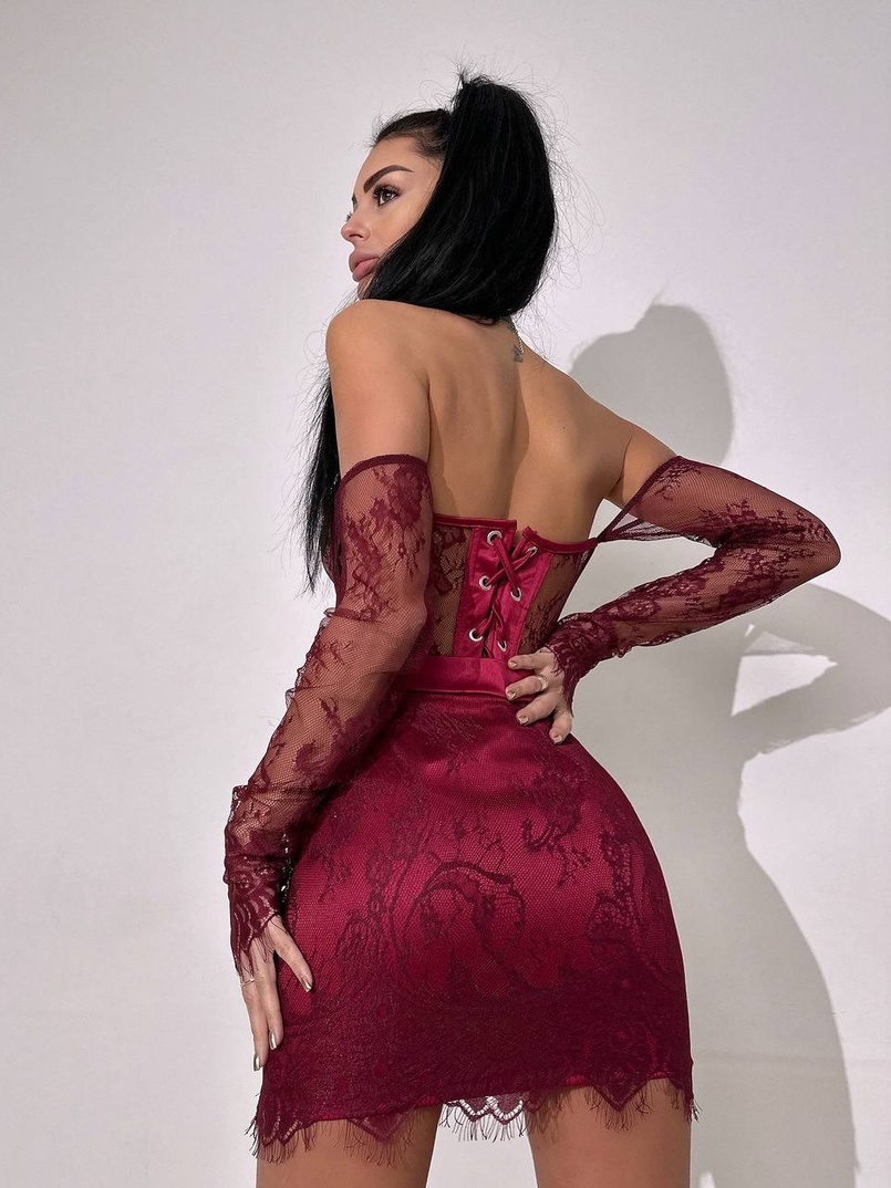 Мереживний комплект: корсет + спідниця   | PUSHKA SHOP