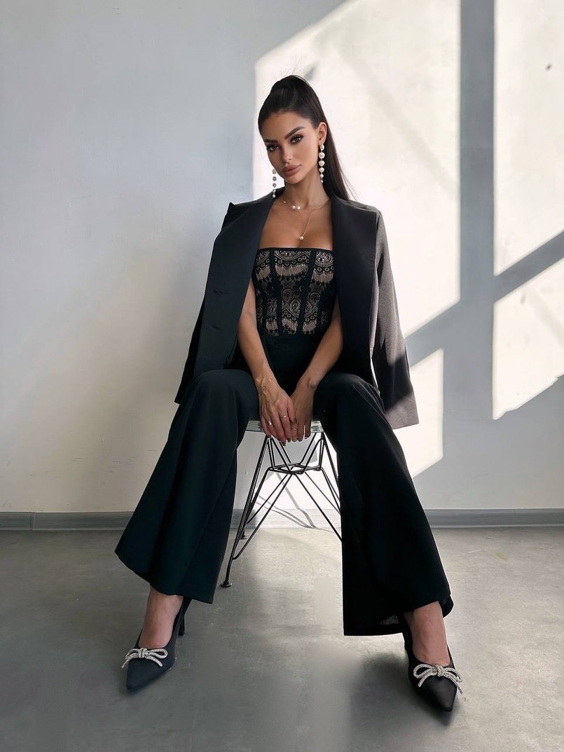 Комплект: піджак + комбінезон кльош  Комплект: піджак + комбінезон кльош  | PUSHKA SHOP