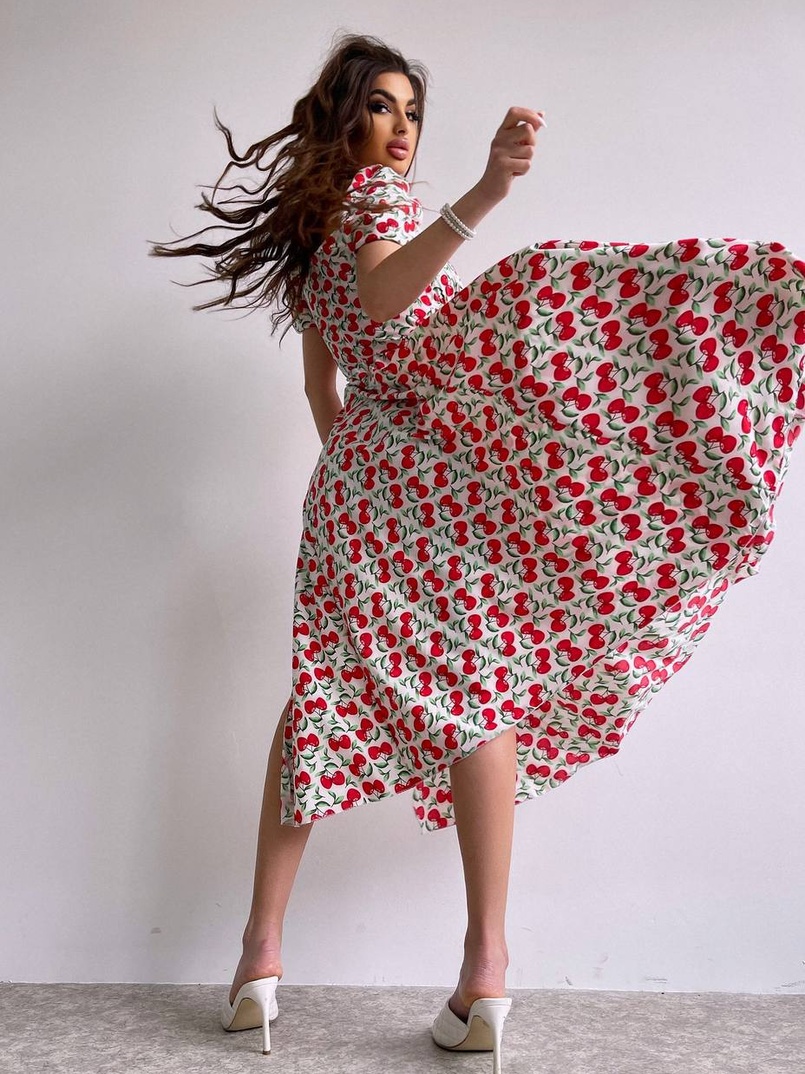 Сукня- міді  з принтом  Сукня- міді  з принтом  | PUSHKA SHOP