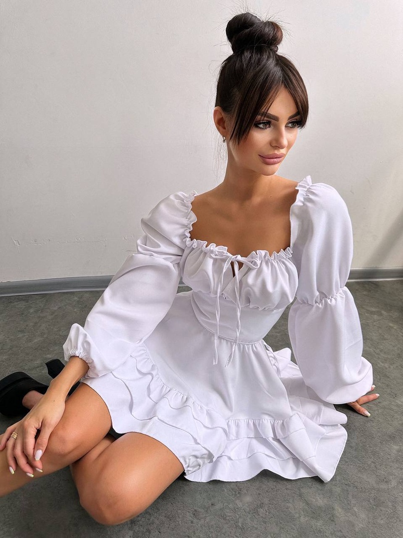 Сукня з воланами та шнурівкою  по спинці Сукня з воланами та шнурівкою  по спинці | PUSHKA SHOP