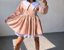 Котонова сукня з комірцем + бант  Котонова сукня з комірцем + бант  | PUSHKA SHOP