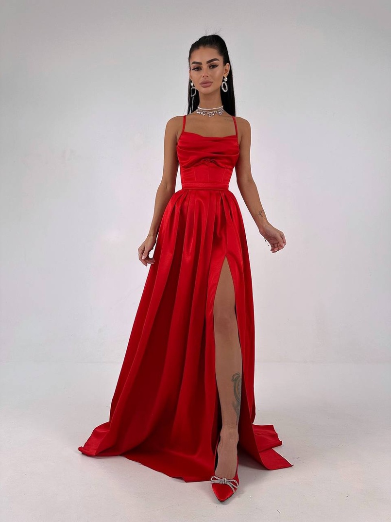 Атласний комплект: корсет + спідниця максі  | PUSHKA SHOP