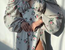 Сукня міді з квітковим принтом  Сукня міді з квітковим принтом  | PUSHKA SHOP