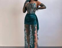 Мереживна сукня максі з рукавичками  | PUSHKA SHOP