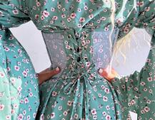 Сукня з асиметричною спідницею та розкльошеними рукавами + корсет  Сукня з асиметричною спідницею та розкльошеними рукавами + корсет  | PUSHKA SHOP