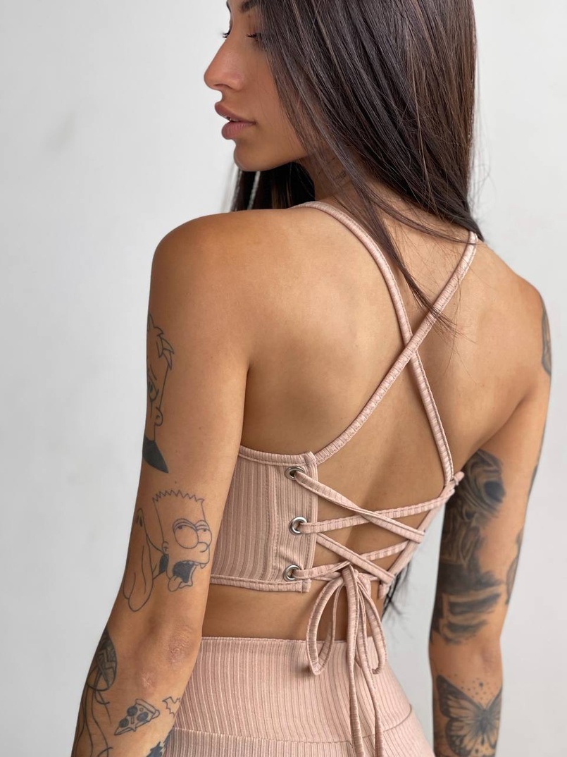 Трикотажный комплект: корсетный топ на косточках + леггинсы Трикотажный комплект: корсетный топ на косточках + леггинсы | PUSHKA SHOP