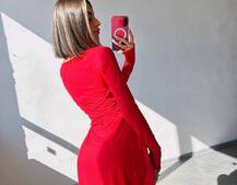 Трикотажна сукня міні  зі шнурівкою на спинці    | PUSHKA SHOP