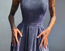 Сяюча сукня максі  зі шнурівкою на спинці Сяюча сукня максі  зі шнурівкою на спинці | PUSHKA SHOP