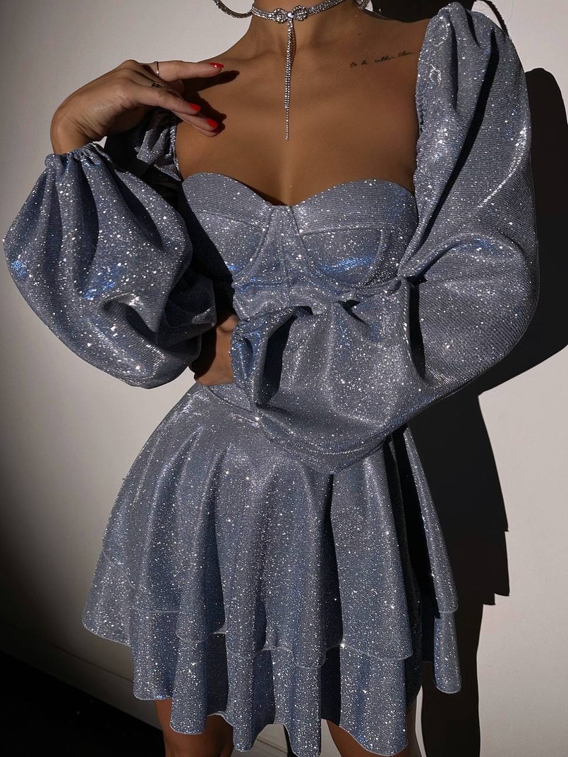 Сяюча корсетна сукня бюстьє з подвійною спідницею Сяюча корсетна сукня бюстьє з подвійною спідницею | PUSHKA SHOP