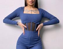 Облягаючий трикотажний комбінезон з елементами корсету  Облягаючий трикотажний комбінезон з елементами корсету  | PUSHKA SHOP