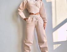 Комплект на флісі : худі з елементами корсету + штани  Комплект на флісі : худі з елементами корсету + штани  | PUSHKA SHOP