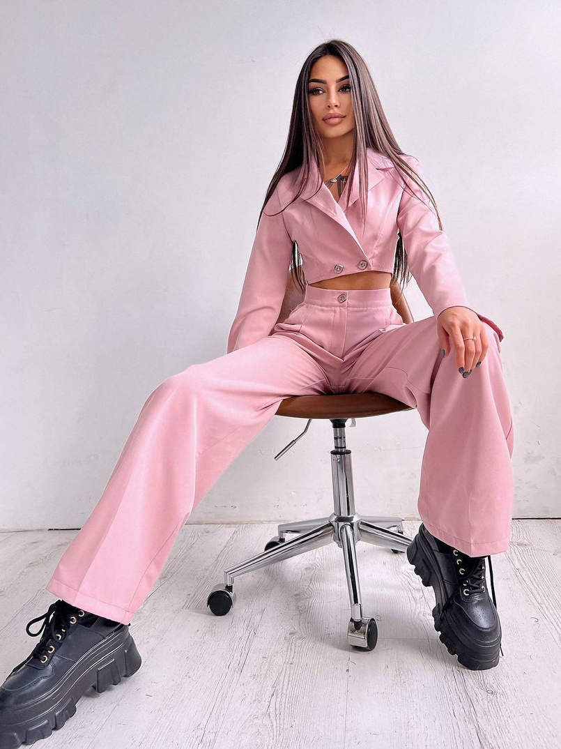 Брючный костюм с широкими штанами  Брючный костюм с широкими штанами  | PUSHKA SHOP