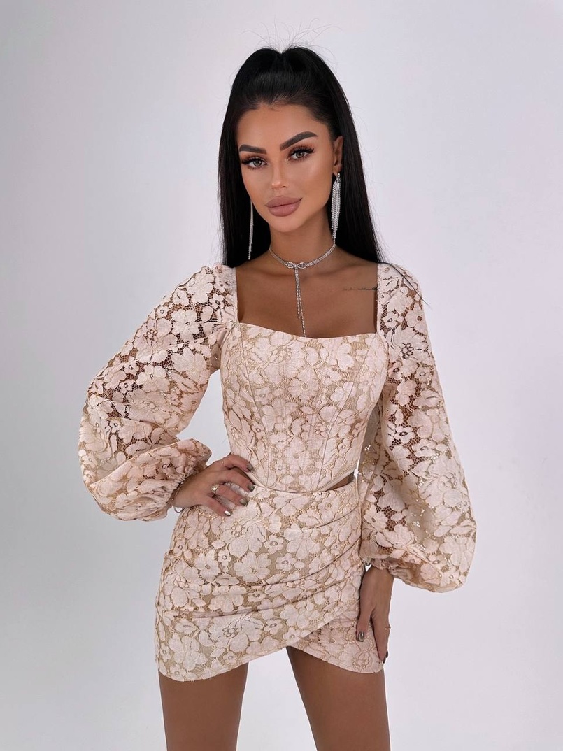 Мереживний комплект: корсет + спідниця міні Мереживний комплект: корсет + спідниця міні | PUSHKA SHOP