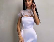 Елегантна сукня максі з мереживом | PUSHKA SHOP