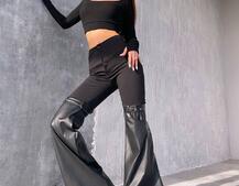 Штани-кльош  з металевими застібками   Штани-кльош  з металевими застібками   | PUSHKA SHOP