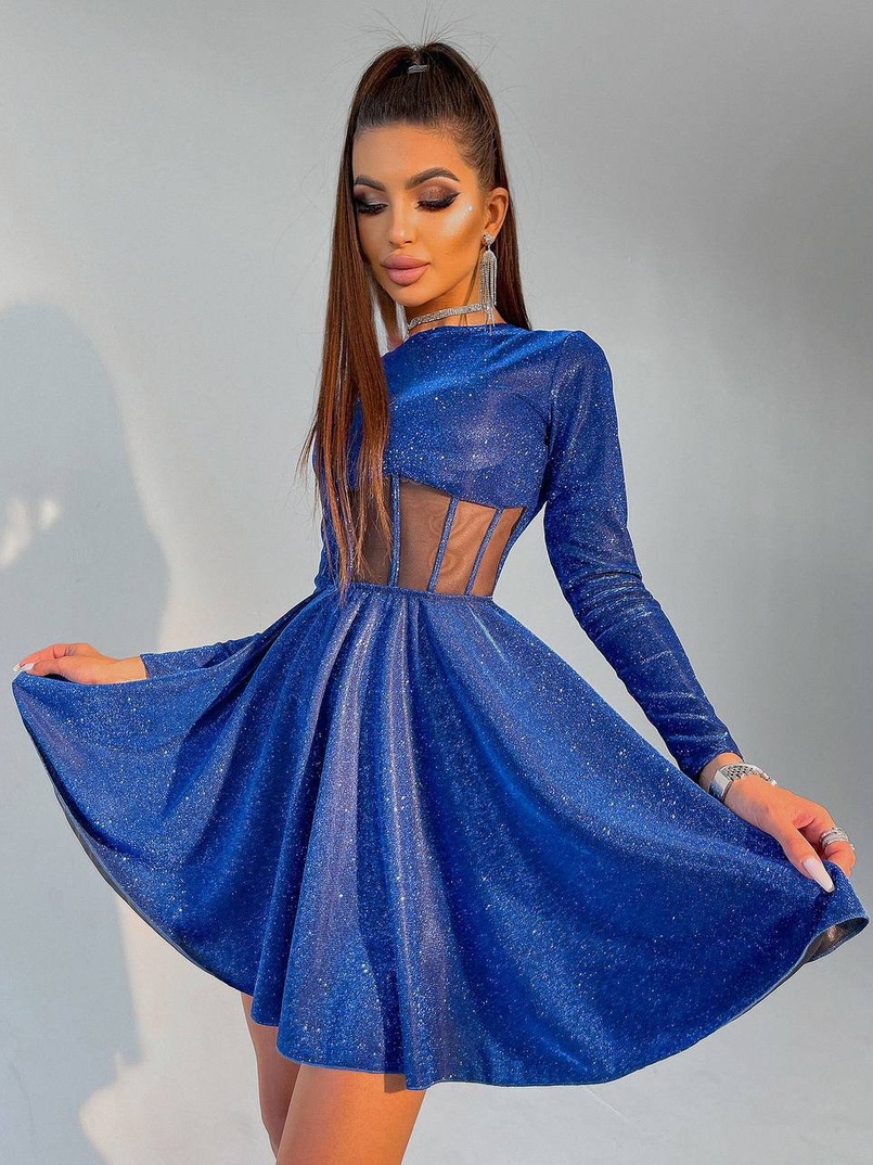 Приталена блискуча сукня з корсетною вставкою та пишною спідницею-сонцем Приталена блискуча сукня з корсетною вставкою та пишною спідницею-сонцем | PUSHKA SHOP