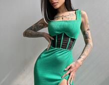 Сукня-міді  з елементами корсету   Сукня-міді  з елементами корсету   | PUSHKA SHOP