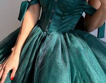 Атласна корсетна сукня міні з гачками та пишною фатиновою спідницею  | PUSHKA SHOP