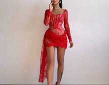 Мереживна сукня міні зі шлейфом Мереживна сукня міні зі шлейфом | PUSHKA SHOP