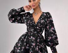 Сукня міні з пишною спідницею та драпіруванням на талії Сукня міні з пишною спідницею та драпіруванням на талії | PUSHKA SHOP