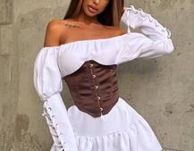 Комплект: Сукня-сорочка + корсет на гачках Комплект: Сукня-сорочка + корсет на гачках | PUSHKA SHOP