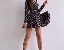 Приталена сукня з корсетною вставкою та спідницею-сонцем | PUSHKA SHOP