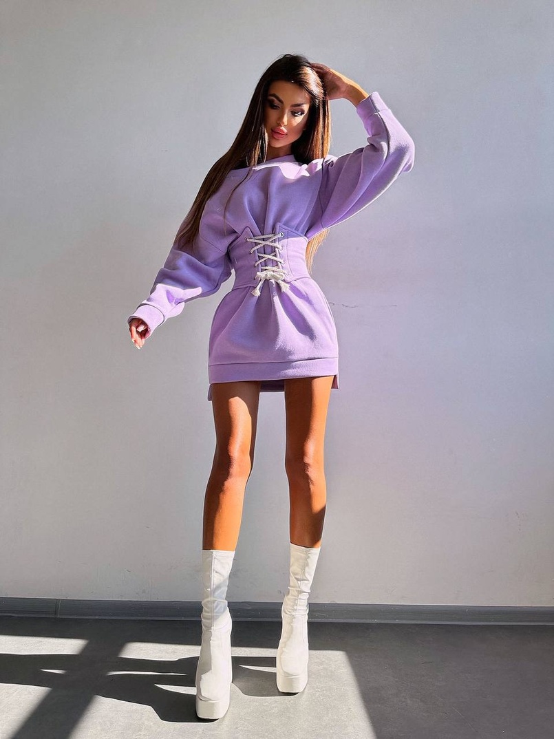 Тепле затишне худі over-size на флісі + корсет на шнурівці Можна носити з корсетом та без | PUSHKA SHOP