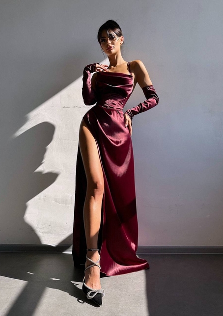 Комплект: корсет з рукавичками + спідниця максі з драпіруванням   | PUSHKA SHOP