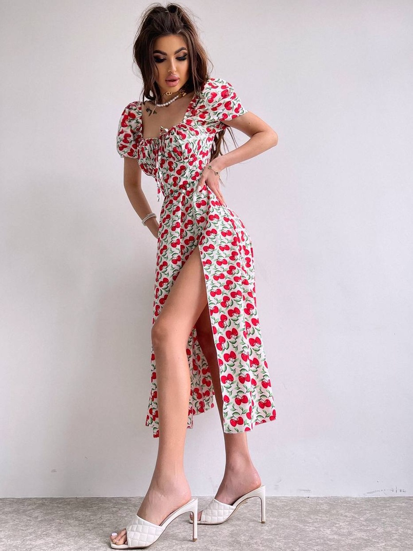 Сукня- міді  з принтом  Сукня- міді  з принтом  | PUSHKA SHOP