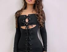 Сукня-міні  зI шнурівкою  Сукня-міні  зI шнурівкою  | PUSHKA SHOP