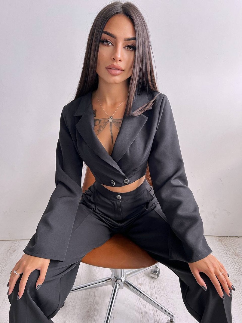 Брючный костюм с широкими штанами  Брючный костюм с широкими штанами  | PUSHKA SHOP