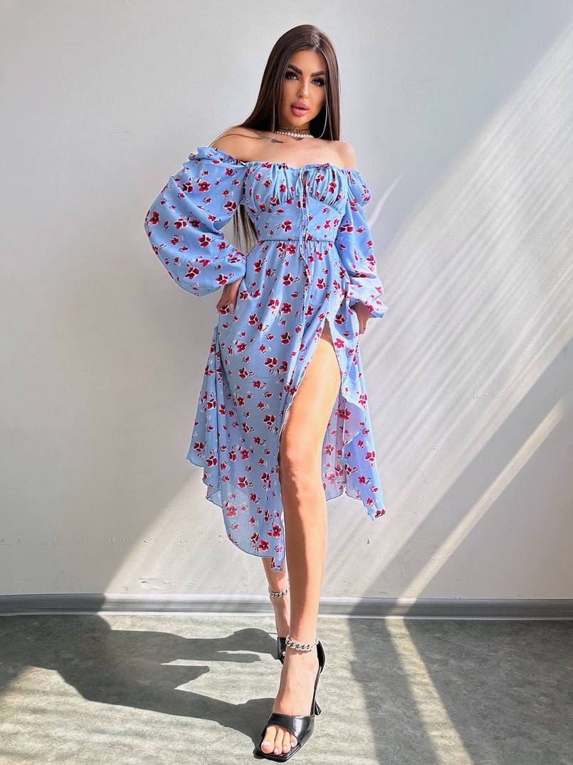 Сукня міді з квітковим принтом  Сукня міді з квітковим принтом  | PUSHKA SHOP