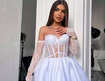 Комплект : мереживний корсет  з чашечками+ спідниця балон  | PUSHKA SHOP