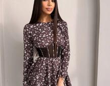 Приталена сукня з корсетною вставкою та спідницею-сонцем Приталена сукня з корсетною вставкою та спідницею-сонцем | PUSHKA SHOP