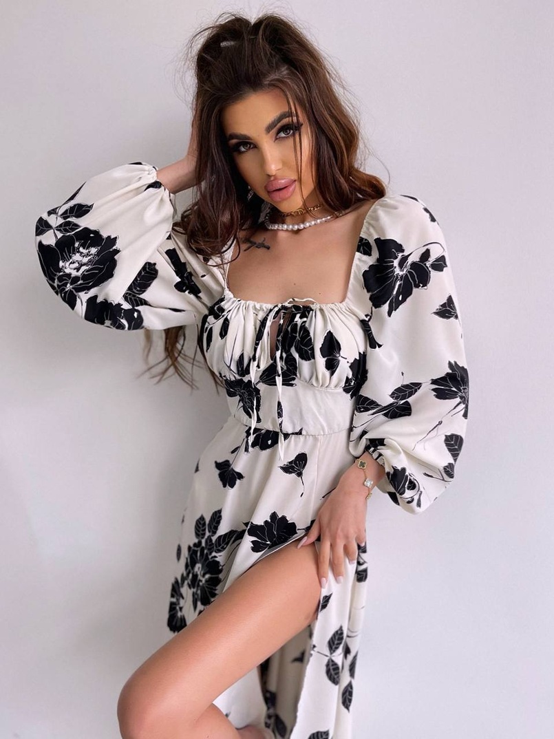 Сукня міді з квітковим принтом  Сукня міді з квітковим принтом  | PUSHKA SHOP