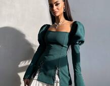 Сукня з об'ємними рукавами + спідниця з воланами | PUSHKA SHOP