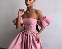 Сукня максі  з розрізом на спідниці та об’ємними рукавами  Сукня максі  з розрізом на спідниці та об’ємними рукавами  | PUSHKA SHOP