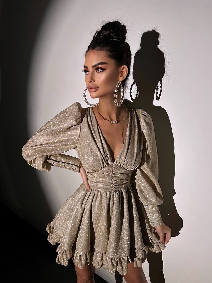 Сукня із пишною подвійною спідницею та драпіруванням Сукня із пишною подвійною спідницею та драпіруванням | PUSHKA SHOP