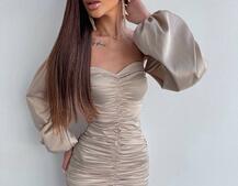 Атласна сукня з драпіруванням Атласна сукня з драпіруванням | PUSHKA SHOP