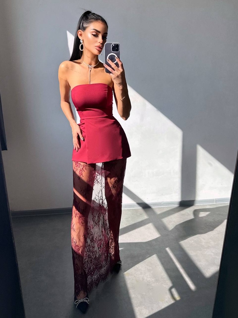 Комплект: піджак + блуза з баской + мереживна спідниця-шорти  Комплект: піджак + блуза з баской + мереживна спідниця-шорти  | PUSHKA SHOP