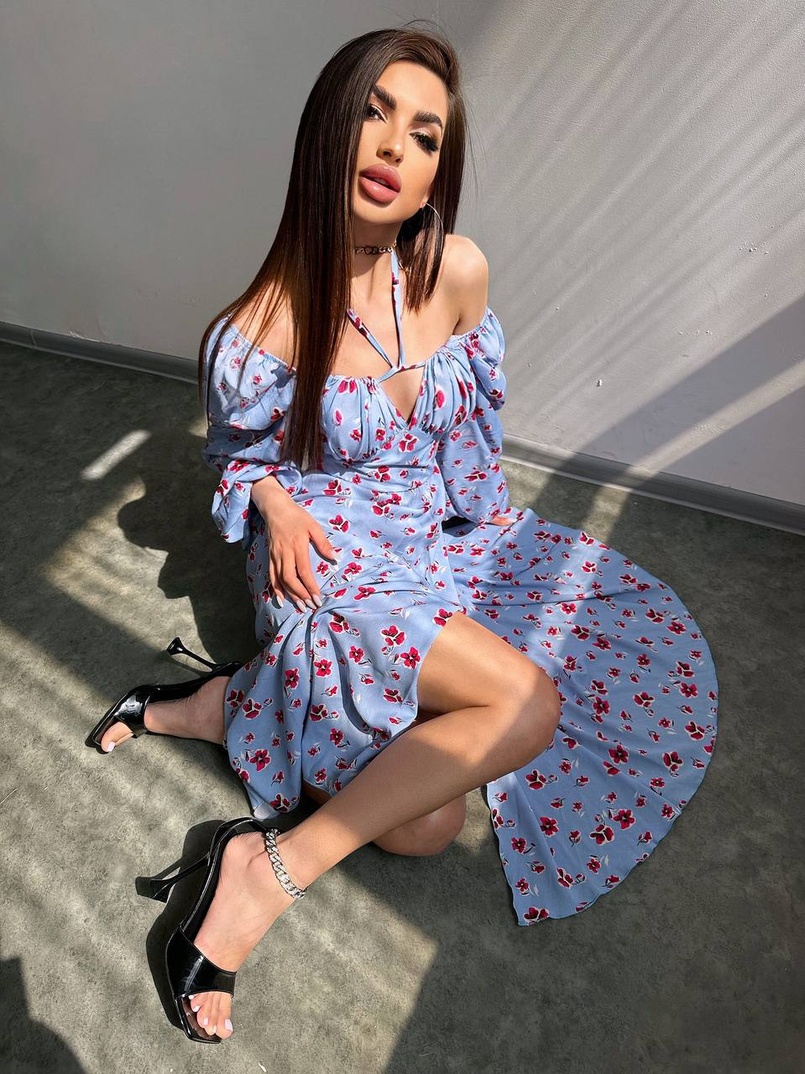 Сукня міді з квітковим принтом  Сукня міді з квітковим принтом  | PUSHKA SHOP