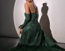 Сяючий комплект: корсет+ рукавички + спідниця максі Сяючий комплект: корсет+ рукавички + спідниця максі | PUSHKA SHOP