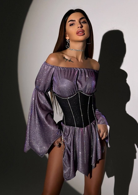 Сяючий комплект: сукня + корсет   | PUSHKA SHOP