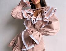 Котонова сукня декорована мереживом    Котонова сукня декорована мереживом    | PUSHKA SHOP