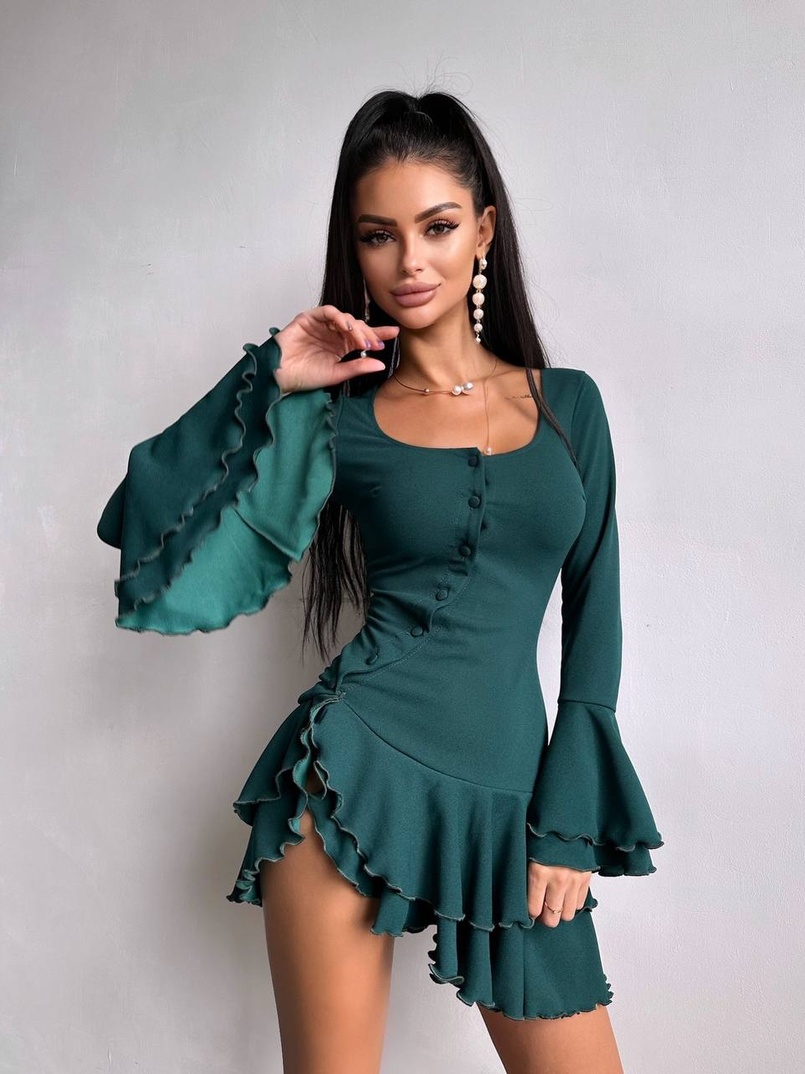 Сукня з з воланами на ґудзиках  Сукня з з воланами на ґудзиках  | PUSHKA SHOP