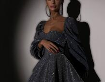 Сяюча корсетна сукня бюстьє з подвійною спідницею  | PUSHKA SHOP