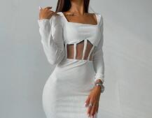 Приталенное платье с корсетной вставкой и  юбкой-карандашом  Приталенное платье с корсетной вставкой и  юбкой-карандашом  | PUSHKA SHOP