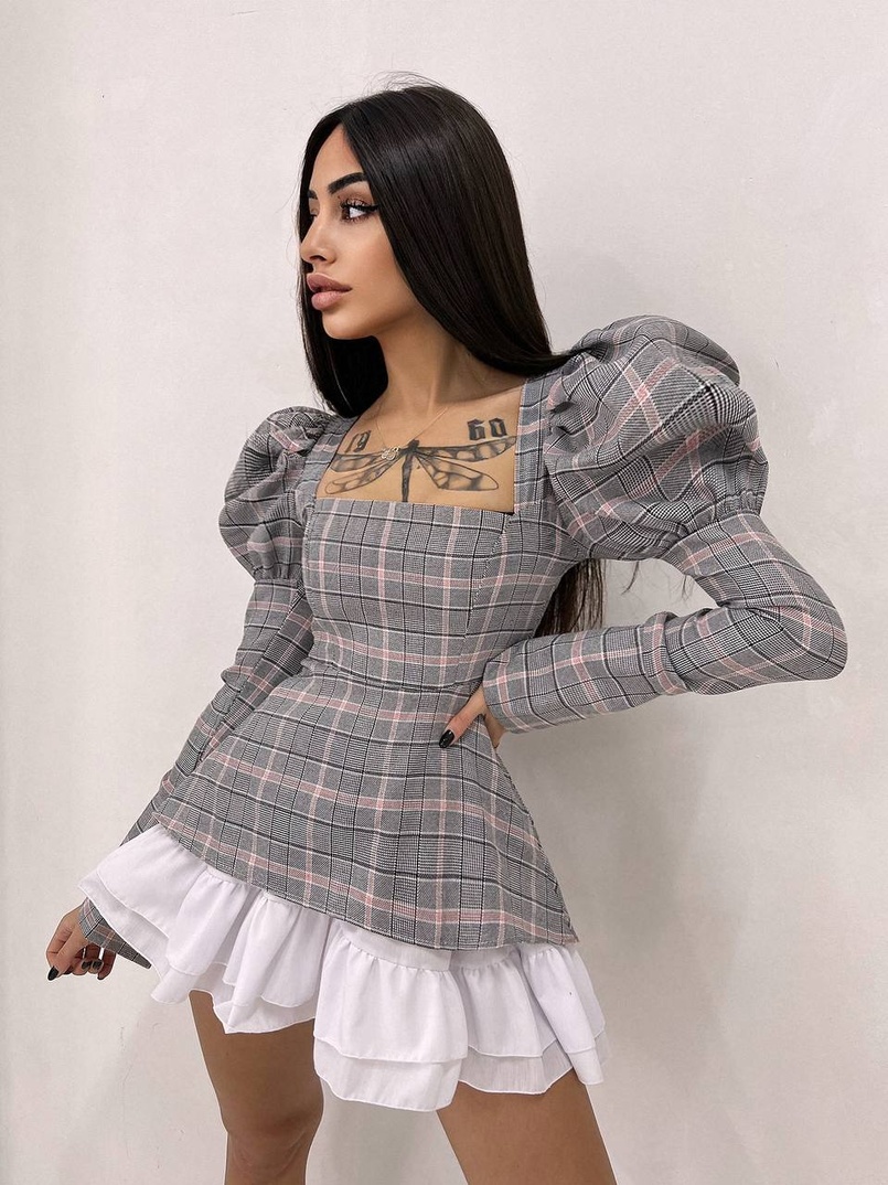 Сукня з об'ємними рукавами + спідниця з воланами Сукня з об'ємними рукавами + спідниця з воланами | PUSHKA SHOP