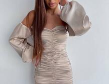 Атласна сукня з драпіруванням Атласна сукня з драпіруванням | PUSHKA SHOP