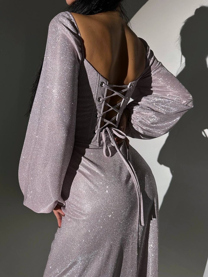 Сяючий комплект: корсет + спідниця  максі з драпіруванням Сяючий комплект: корсет + спідниця  максі з драпіруванням | PUSHKA SHOP